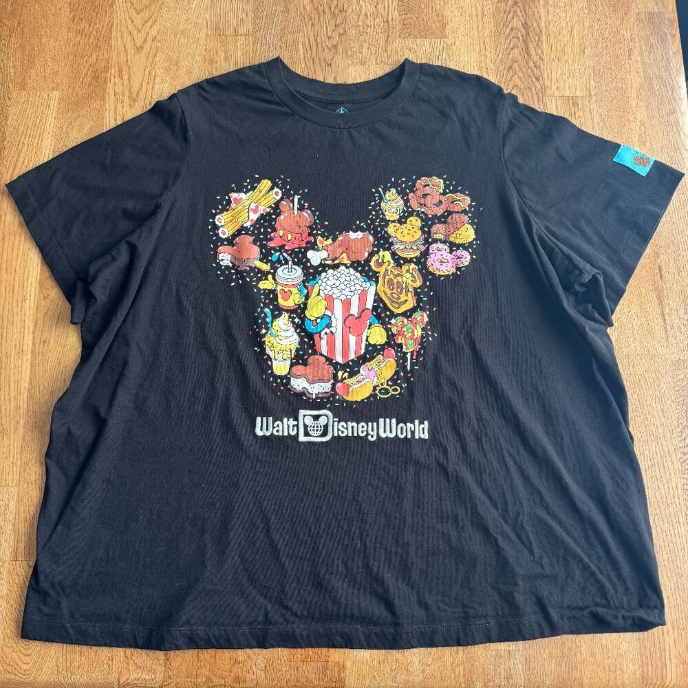 Disney Parks Mickey Snacks Black T-Shirt Disney Eats Size 1X